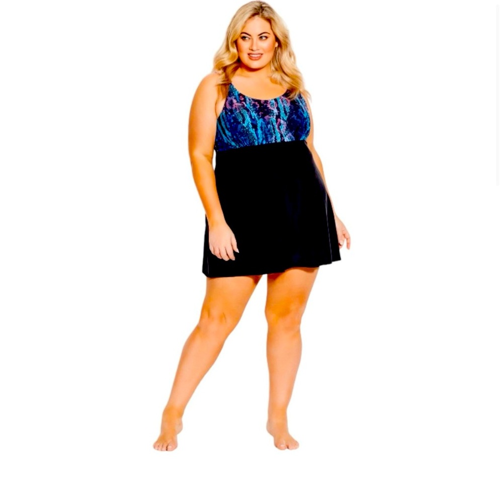 Avenue Python Empire Print Swim Dress
